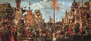 CARPACCIO, Vittore Meeting of the Betrothed Couple and the Departure of the Pilgrims oil painting picture wholesale